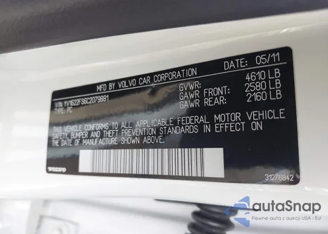 2012 Volvo S60 T5 from USA, damaged, VIN YV1622FS6C2079881